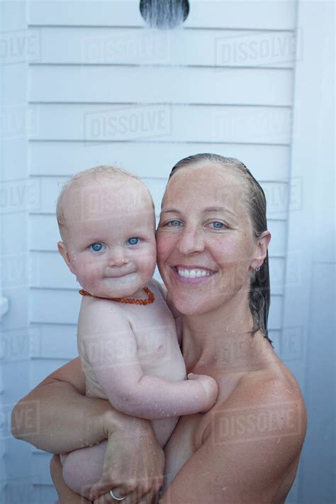 mom in shower son